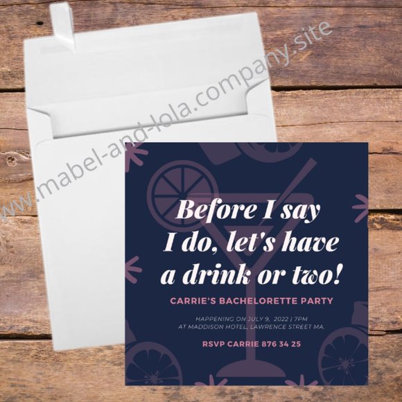 Bachelorette Party Invitations w/ Envelopes | Set of 8 - Picture 1 of 2